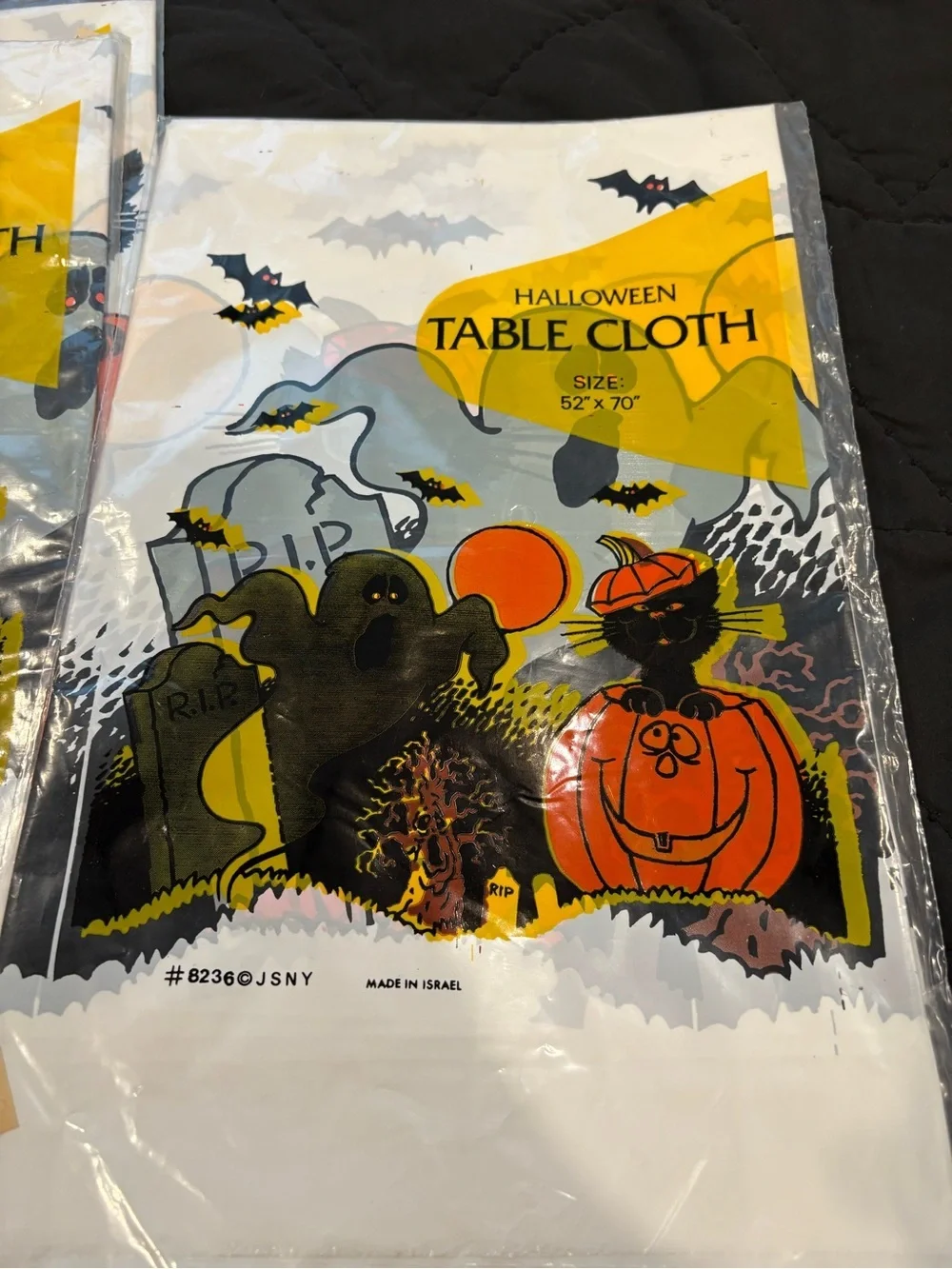 Set of 3 Vintage Halloween Plastic Table Cloths 52 x 70 New Old Stock 90’s